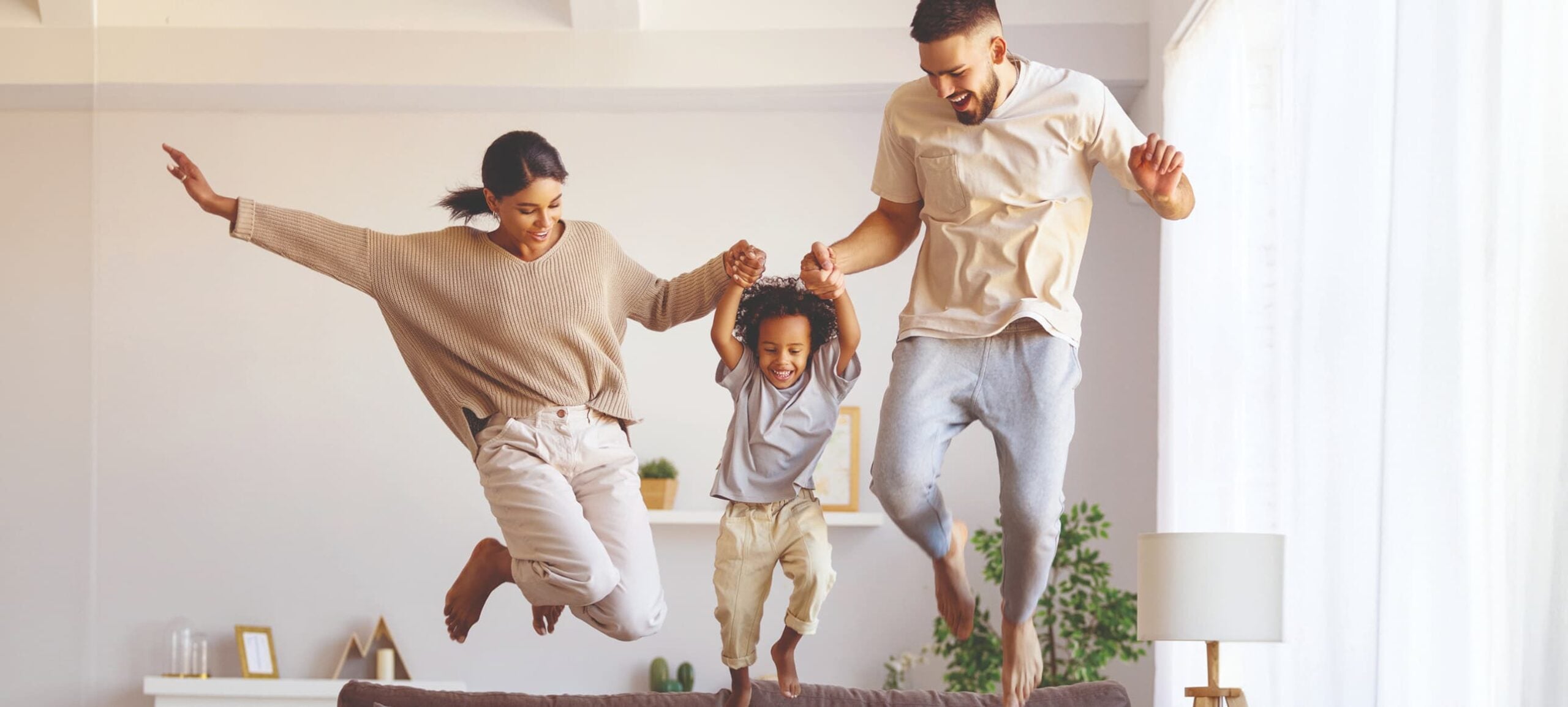family jumping